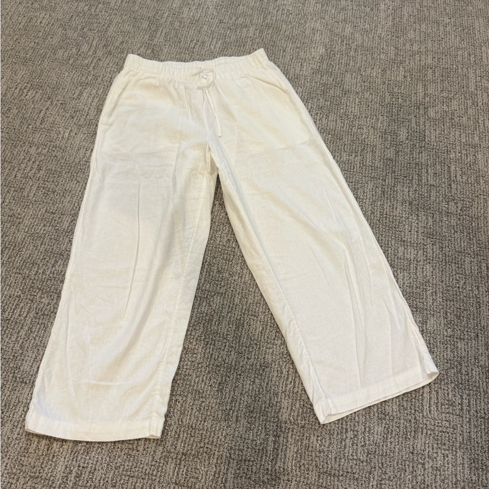 Cropped linen pants women